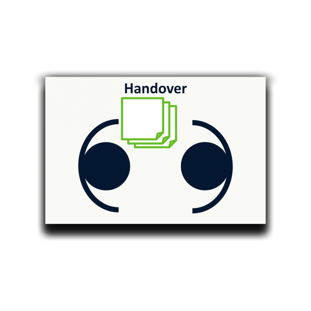 Symbol: ÜBERGABE bzw. HANDOVER