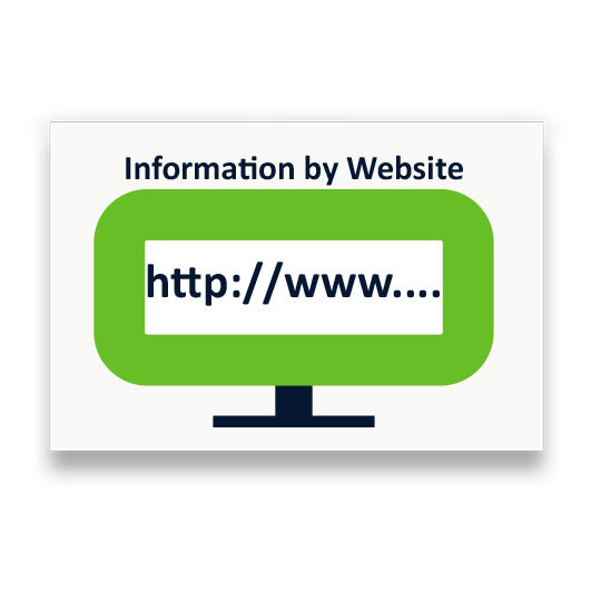 Symbol: INFORMATION ÜBER WEBSEITE bzw. INFORMATION BY WEBSITE