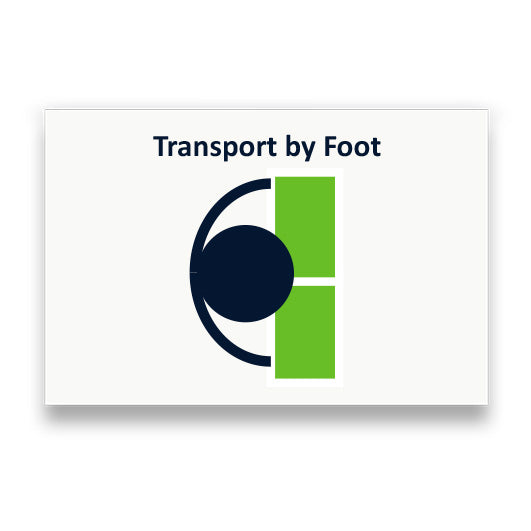 Symbol: TRANSPORT ZU FUSS bzw. TRANSPORT BY FOOT