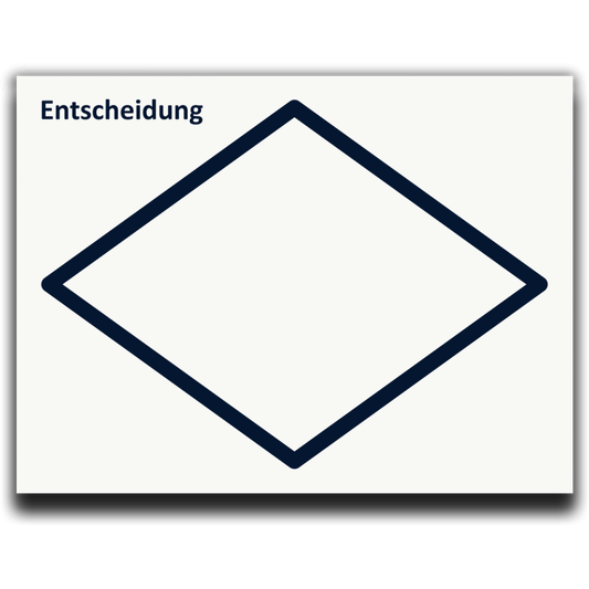 Symbol: ENTSCHEIDUNG bzw. DECISION