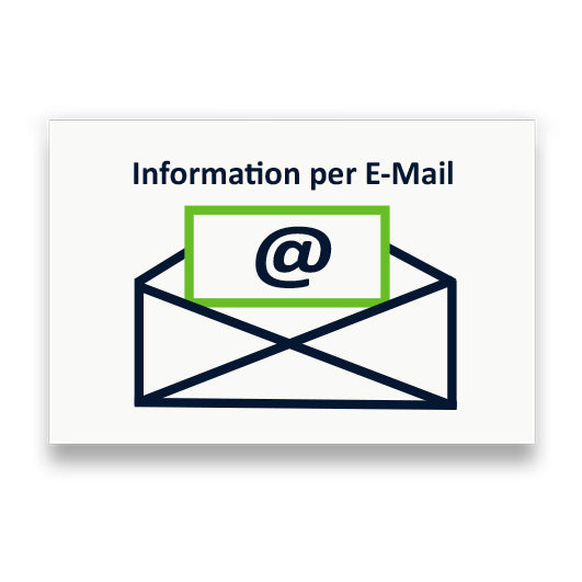Symbol: INFORMATION PER E-MAIL bzw. INFORMATION BY E-MAIL