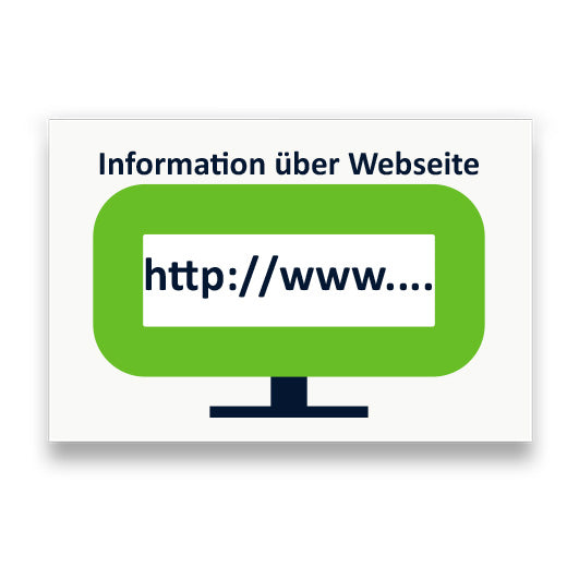 Symbol: INFORMATION ÜBER WEBSEITE bzw. INFORMATION BY WEBSITE