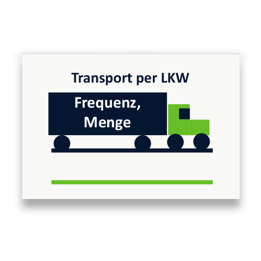 Symbol: TRANSPORT PER LKW bzw. TRANSPORT BY TRUCK