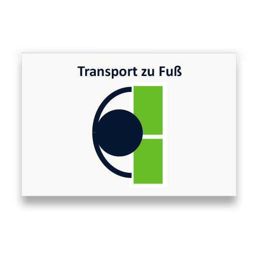 Symbol: TRANSPORT ZU FUSS bzw. TRANSPORT BY FOOT